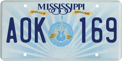 MS license plate AOK169