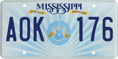 MS license plate AOK176