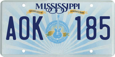 MS license plate AOK185