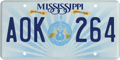 MS license plate AOK264