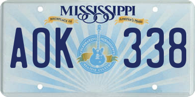 MS license plate AOK338