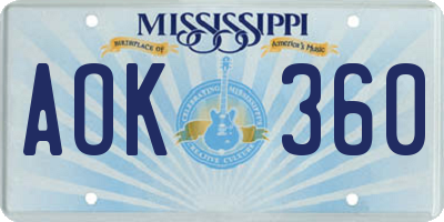MS license plate AOK360
