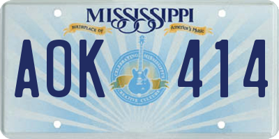 MS license plate AOK414