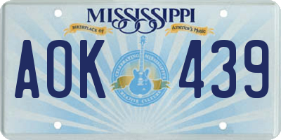 MS license plate AOK439