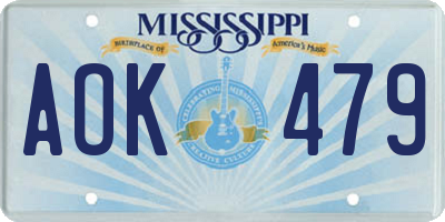 MS license plate AOK479