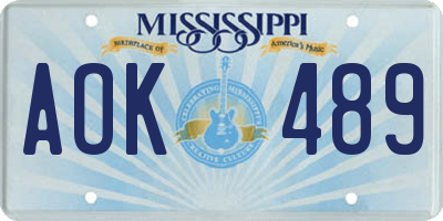 MS license plate AOK489