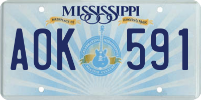 MS license plate AOK591