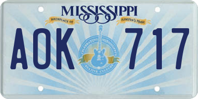 MS license plate AOK717