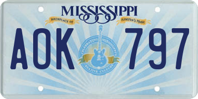 MS license plate AOK797