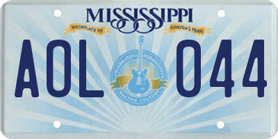 MS license plate AOL044