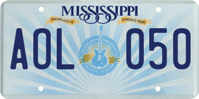 MS license plate AOL050