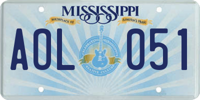 MS license plate AOL051