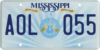 MS license plate AOL055