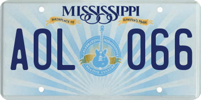 MS license plate AOL066