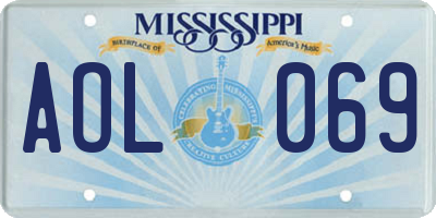 MS license plate AOL069