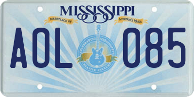 MS license plate AOL085