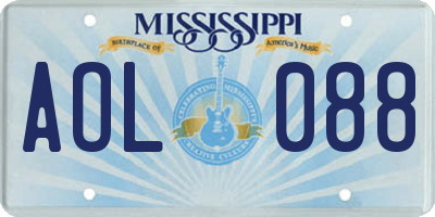 MS license plate AOL088