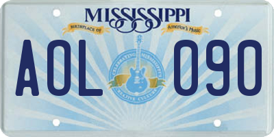 MS license plate AOL090