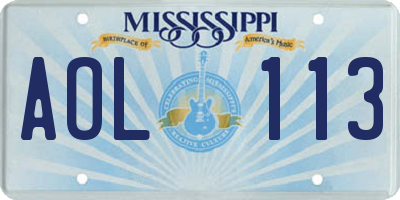 MS license plate AOL113