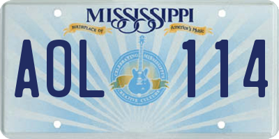 MS license plate AOL114