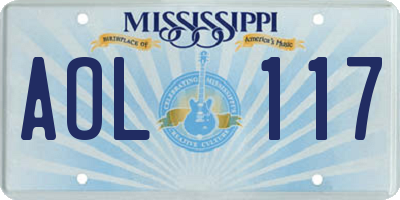 MS license plate AOL117