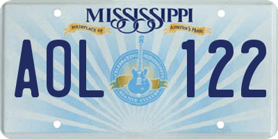 MS license plate AOL122