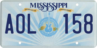 MS license plate AOL158