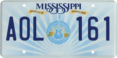 MS license plate AOL161