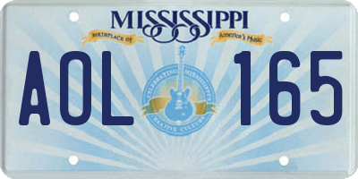 MS license plate AOL165