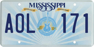 MS license plate AOL171