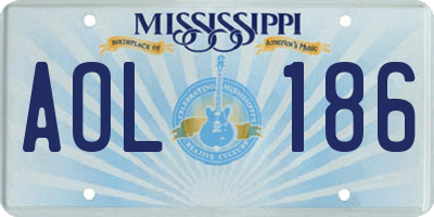 MS license plate AOL186