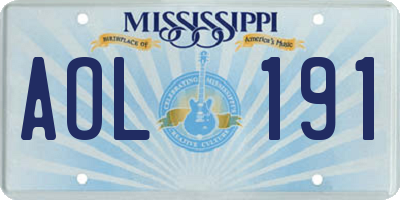 MS license plate AOL191
