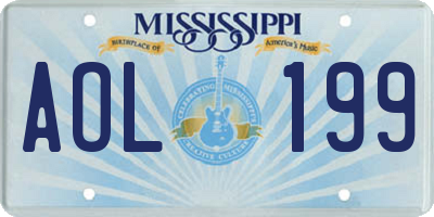 MS license plate AOL199