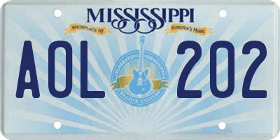 MS license plate AOL202