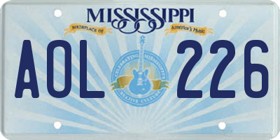 MS license plate AOL226