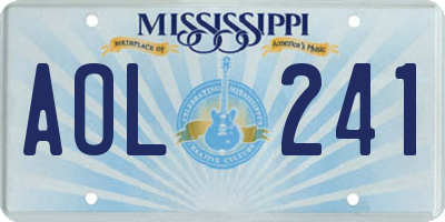 MS license plate AOL241