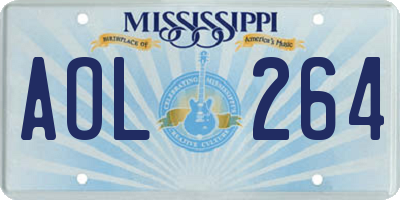 MS license plate AOL264