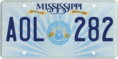 MS license plate AOL282