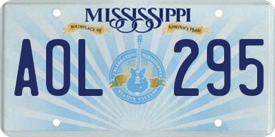 MS license plate AOL295
