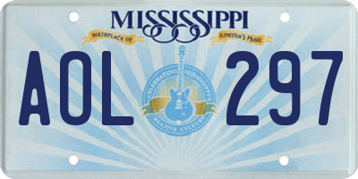 MS license plate AOL297