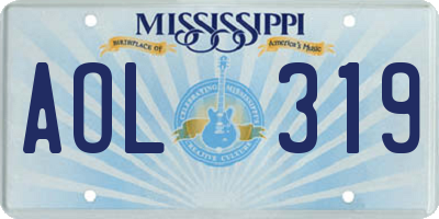 MS license plate AOL319