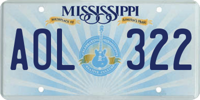 MS license plate AOL322