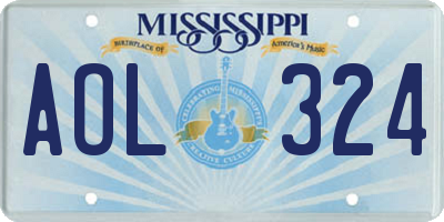 MS license plate AOL324