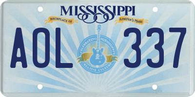 MS license plate AOL337