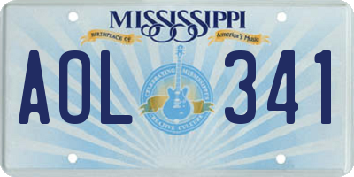 MS license plate AOL341