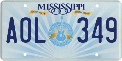 MS license plate AOL349