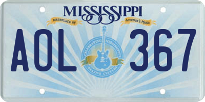 MS license plate AOL367