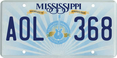 MS license plate AOL368