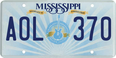 MS license plate AOL370