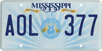 MS license plate AOL377